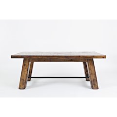 Cannon Valley Rustic Distressed Industrial Trestle 50" Coffee Table