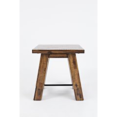 Cannon Valley Rustic Distressed Industrial Trestle End Table