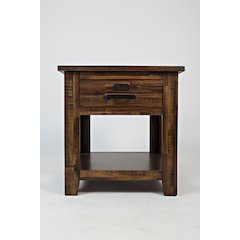 Cannon Valley Distressed Industrial End Table