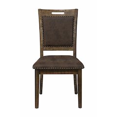 Cannon Valley Distressed Industrial Upholstered Back Dining Chair with Nailhead Trim (Set of 2)