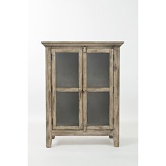 Rustic Shores 32" Coastal Distressed Acacia Two-Door Accent Cabinet