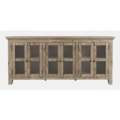 Rustic Shores 70" Coastal Distressed Acacia Six-Door Sideboard Cabinet