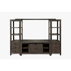 Rustic Reclaimed Pine Farmhouse Entertainment Center with 60'' TV Console