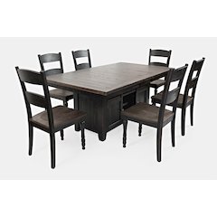 Madison County Reclaimed Pine 72" Farmhouse Storage Table Seven-Piece Dining Set