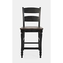 Rustic Reclaimed Pine Farmhouse Ladderback Counter Stool (Set of 2)