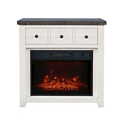 Solid Wood Rustic 32" Farmhouse Electric Fireplace Console TV Stand