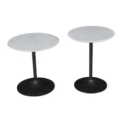 Camille Solid Marble and Iron Modern Luxury Accent Tables (Set of 2)