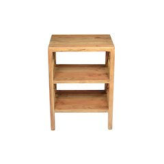 Global Archive Solid Wood Rustic Modern X-Side Accent Bookcase with Two Shelves
