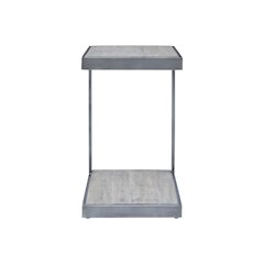 Global Archive Distressed Acacia and Stainless Steel "C" Table