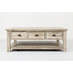 Artisan's Craft Rustic Farmhouse Distressed Solid Wood Coffee Table