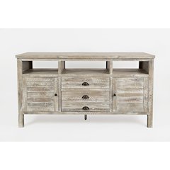 60" Rustic Farmhouse Solid Wood Distressed Media Console TV Stand
