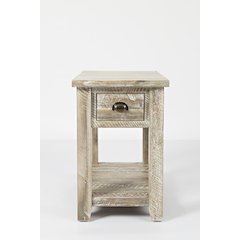 Artisan's Craft Rustic Farmhouse Distressed Solid Wood Chairside Table