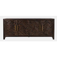 Gramercy Mid-Century Modern Chevron Four Door 79" Accent Cabinet