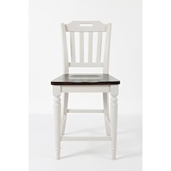 Orchard Park Farmhouse Solid Rubberwood Slatback Counter Height Stool (Set of 2)