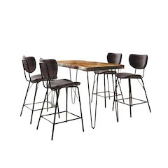 Solid Acacia Five Piece Counter Height Dining Set