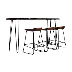 Nature's Edge Solid Acacia Four Piece 72" Counter Height Dining Set