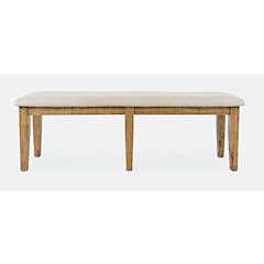Telluride Rustic Farmhouse Solid Wood 55" Upholstered Dining Bench