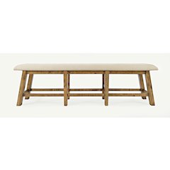 Telluride Rustic Farmhouse Solid Wood Upholstered 85" Counter Height Bench