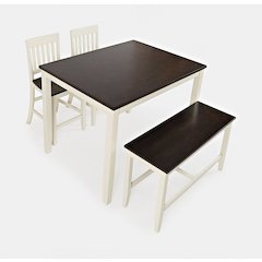 Decatur Lane Farmhouse 4 Piece Solid Wood Counter Height Set