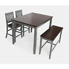 Decatur Lane Farmhouse 4 Piece Solid Wood Counter Height Set