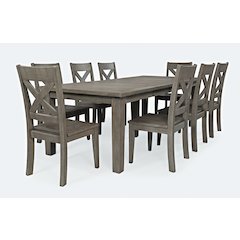 Outer Banks Reclaimed Solid Wood 96" Nine-Piece Farmhouse Dining Set