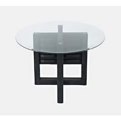 Altamonte Contemporary 48" Round Dining Table with Glass Top