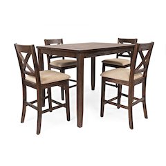 Walnut Creek 5 Piece Counter Height Dining Set - Table with 4 Stools