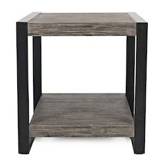 Pinnacle Modern Loft Iron and Wood Grey End Table