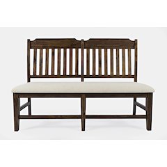 Bakersfield Mission Style  57'' Solid Acacia Upholstered Dining Bench