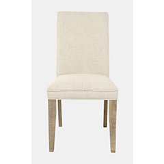 Modern Rustic Distressed Solid Wood Upholstered Parsons Dining Chair (Set of 2)