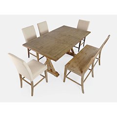 Solid Wood 78" Six-Piece Counter Height Dining Set