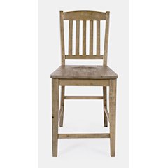 Modern Rustic Solid Wood Slatback Counter Height Stool (Set of 2)