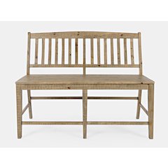 Carlyle Crossing Modern Rustic Solid Wood Slatback Counter Height Bench