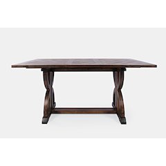 Transitional Herringbone Distressed Acacia Counter Height 78" Dining Table