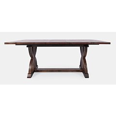 Fairview Transitional Herringbone Distressed Acacia Extension 78" Dining Table