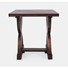 Fairview Transitional Herringbone Distressed Acacia End Table