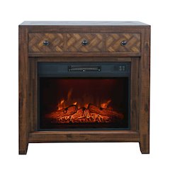 Fairview Modern Transitional 32" Chevron Electric Fireplace Console TV Stand