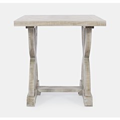 Fairview Transitional Herringbone Distressed Acacia End Table