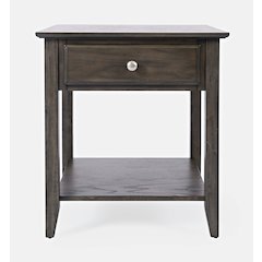 Modern Espresso Traditional End Table with Drawer and Shelf