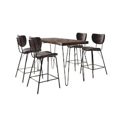 Solid Acacia Five Piece Counter Height Dining Set