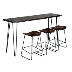 Nature's Edge Solid Acacia Four Piece 72" Counter Height Dining Set