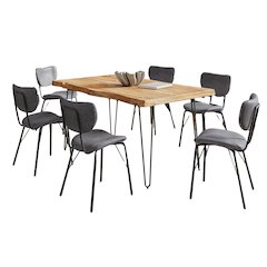 60" Seven Piece Modern Dining Set