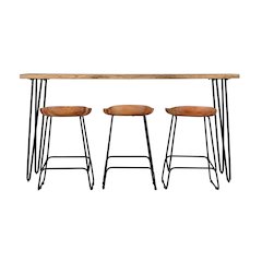 Nature's Edge Solid Acacia Four Piece 72" Counter Height Dining Set