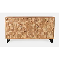 Geometrix 63" Modern Abstract Cube Style Accent Cabinet