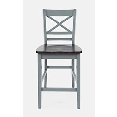 Asbury Park Solid Acacia Farmhouse X Back Stool (Set of 2)