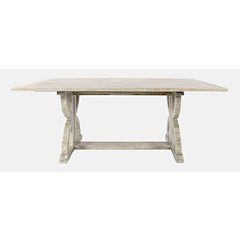 Fairview Transitional Herringbone Distressed Acacia Extension 78" Dining Table