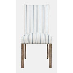 Coastal Wire-Brushed Wood Upholstered Parsons Dining Chair (Set of 2)