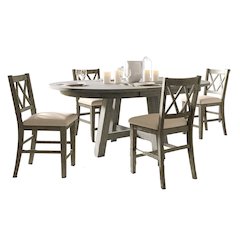 Rustic Farmhouse Solid Wood Five Piece Counter Height Dining Table Set