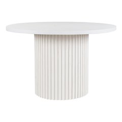 Auden 48" Round Mid-Century Modern Fluted Pedestal Base Dining Table