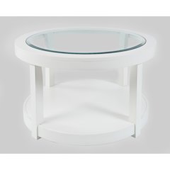 Urban Icon Contemporary Round Glass Inlay Coffee Table